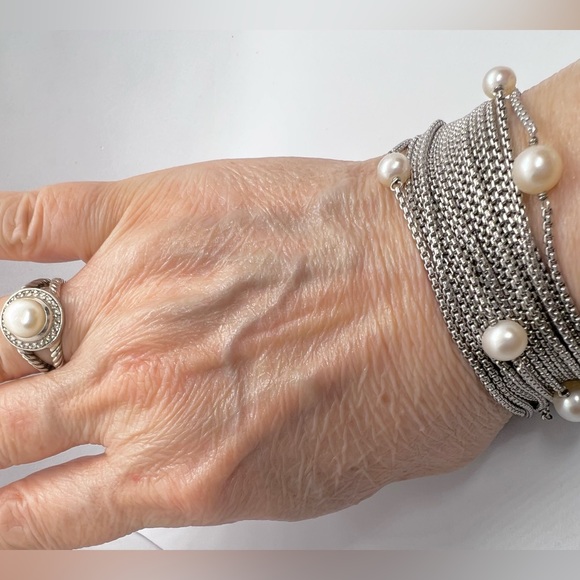 David Yurman Sixteen-Row Chain Bracelet with Pearls - Picture 13 of 13